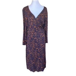 Betabrand women’s paisley wrap dress Midi